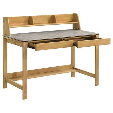 Besler Cement/Natural 47-inch SmartTop Writing Desk with Shelf by Coaster at Eve Furniture