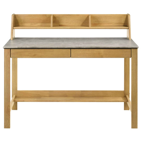 Besler Cement/Natural 47-inch SmartTop Writing Desk with Shelf by Coaster at Eve Furniture