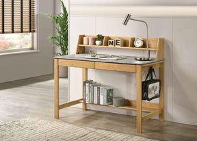 Besler Cement/Natural 47-inch SmartTop Writing Desk with Shelf by Coaster at Eve Furniture