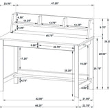 Besler Grey Stone/Black 47-inch SmartTop Writing Desk with Shelf by Coaster at Eve Furniture