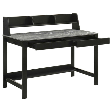 Besler Grey Stone/Black 47-inch SmartTop Writing Desk with Shelf by Coaster at Eve Furniture