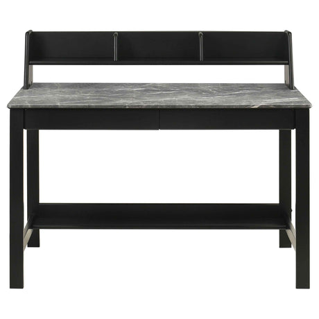 Besler Grey Stone/Black 47-inch SmartTop Writing Desk with Shelf by Coaster at Eve Furniture