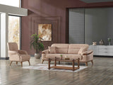Beta 3-pieces (Sofa & Loveseat & Chair) Livingroom Set in Beige