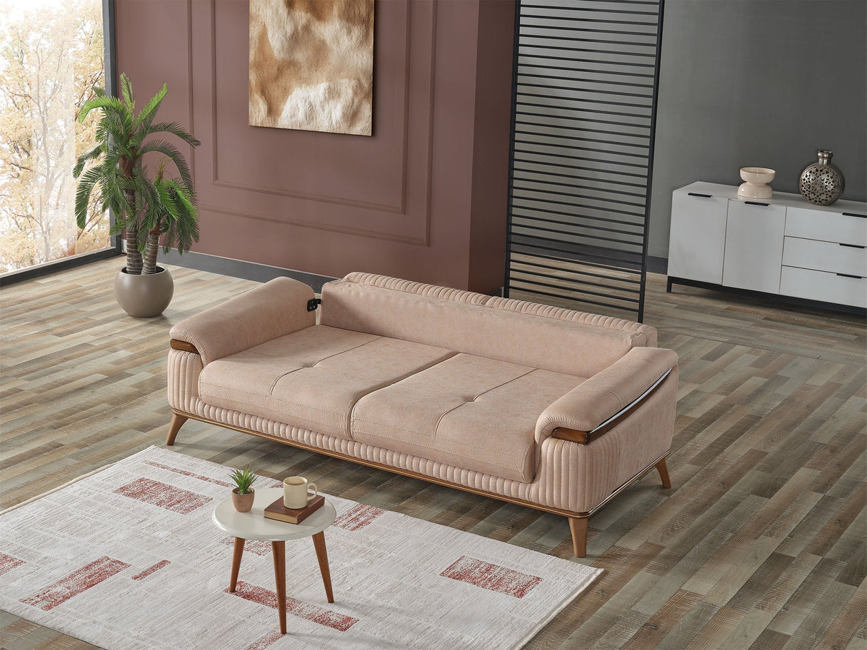 Beta 3-pieces (Sofa & Loveseat & Chair) Livingroom Set in Beige by Furnia at Eve Furniture