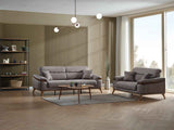 Beta 3-pieces (Sofa & Loveseat & Chair) Livingroom Set in Fume