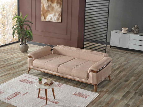 Beta Beige Convertible Sofa by Furnia at Eve Furniture