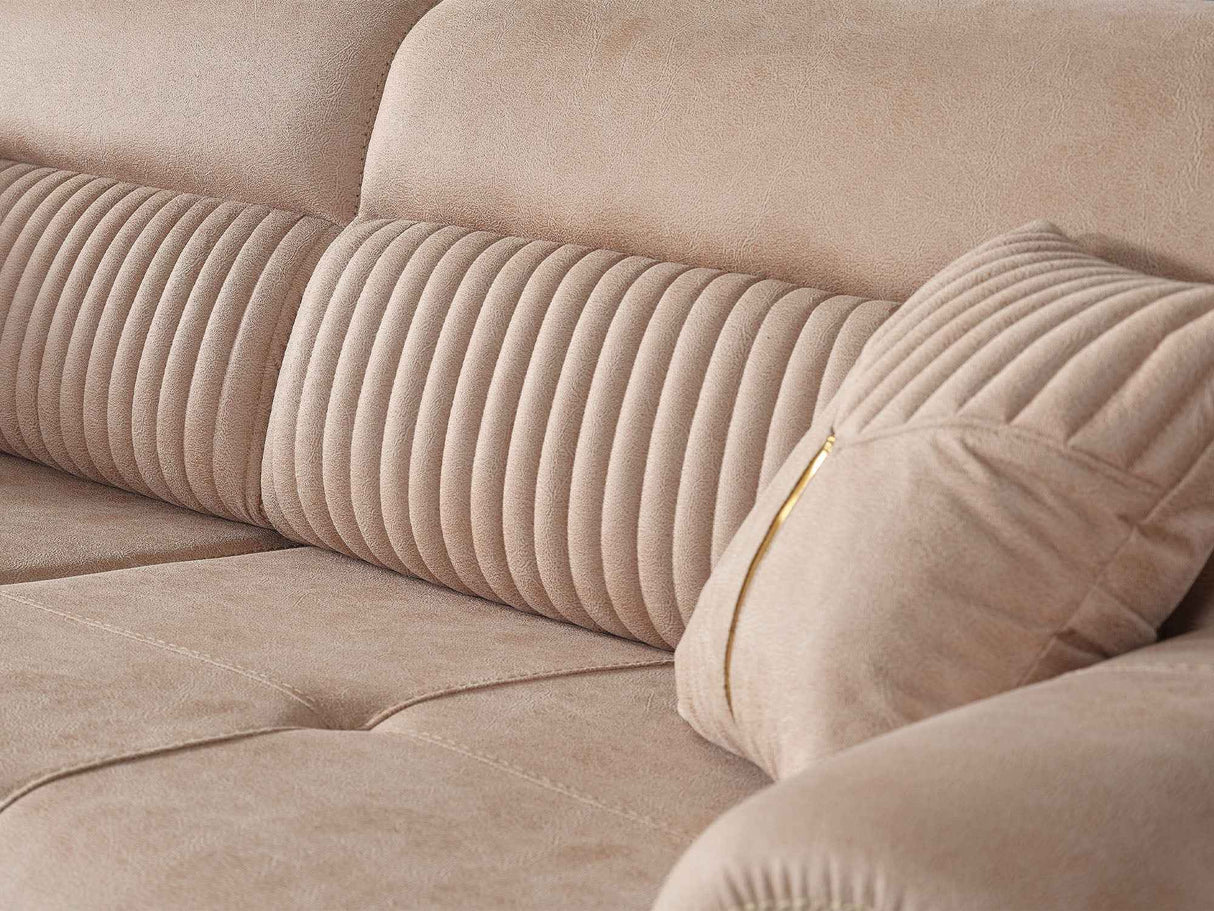 Beta Beige Convertible Sofa by Furnia at Eve Furniture