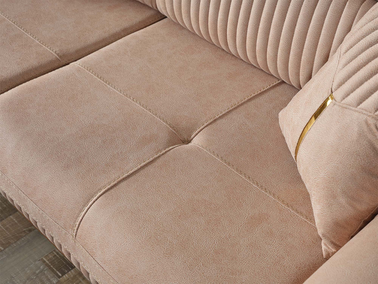 Beta Beige Convertible Sofa by Furnia at Eve Furniture