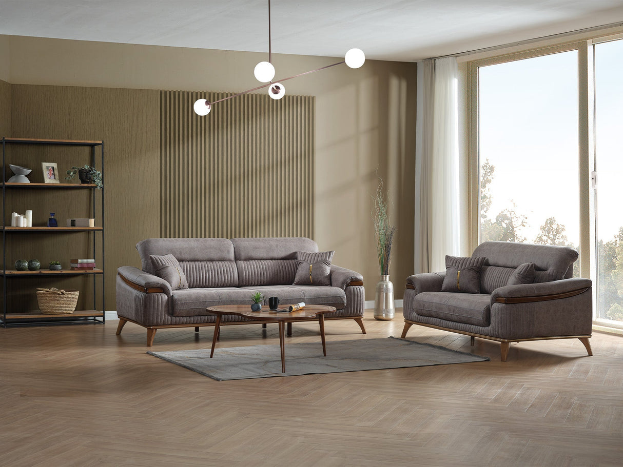 Beta Convertible Loveseat Fume by Furnia at Eve Furniture