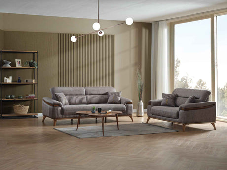 Beta Fume 3-pieces (Sofa & Loveseat & Chair) Living Room Set by Furnia at Eve Furniture
