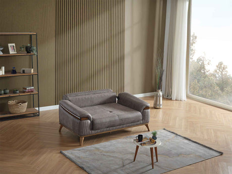 Beta Fume Convertible Loveseat by Furnia at Eve Furniture