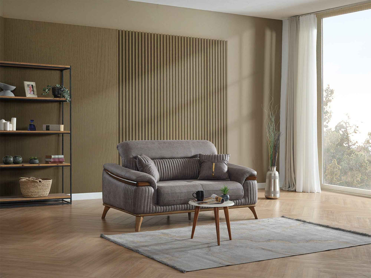 Beta Fume Convertible Loveseat by Furnia at Eve Furniture