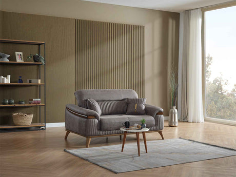 Beta Fume Convertible Loveseat by Furnia at Eve Furniture