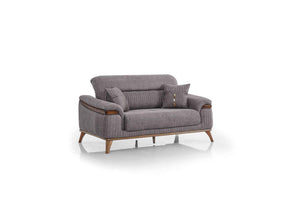 Beta Fume Convertible Loveseat by Furnia at Eve Furniture