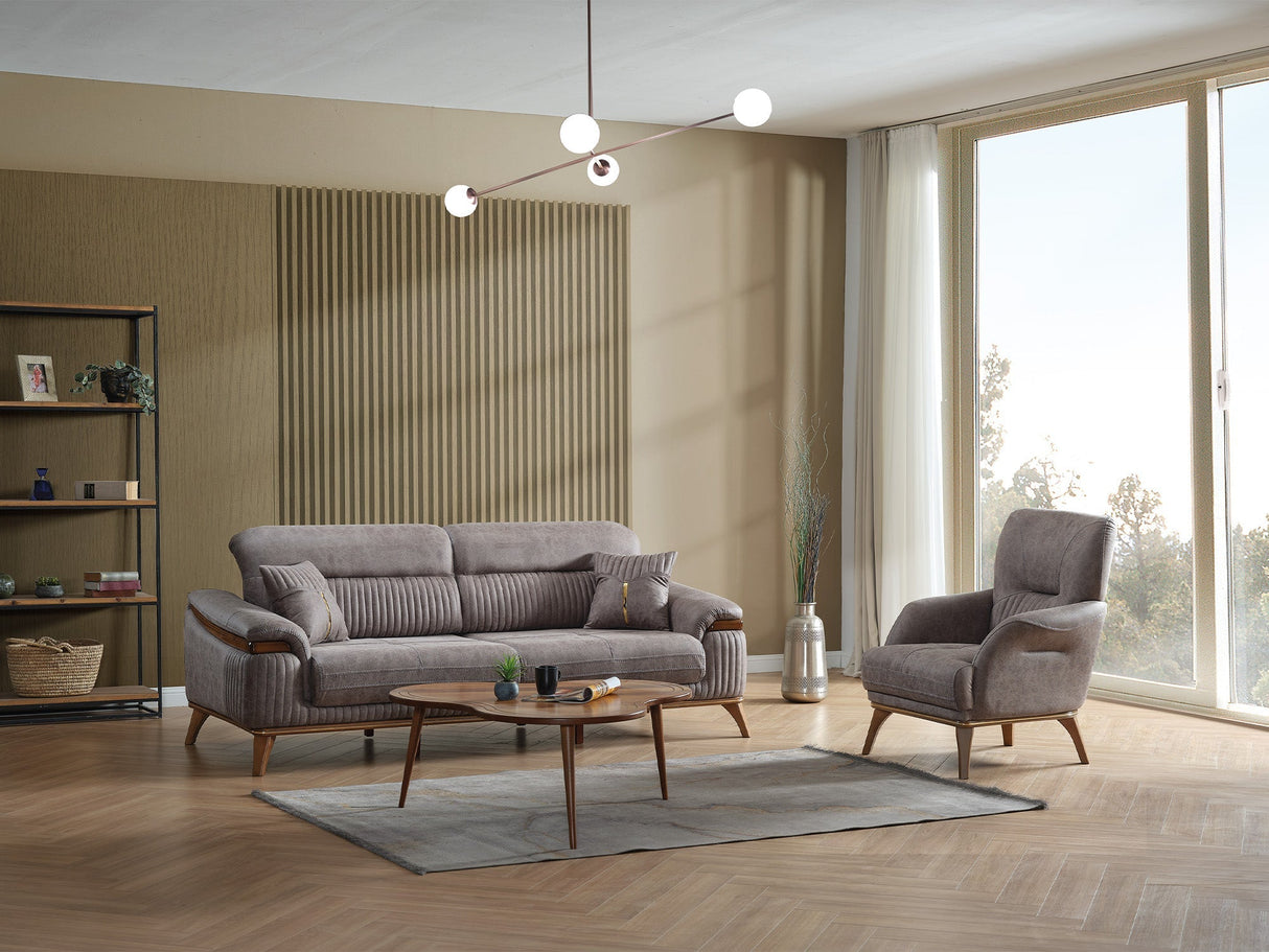Beta Fume Convertible Sofa by Furnia at Eve Furniture