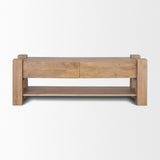 Beth Light Brown Wood Media Console by Mercana at Eve Furniture