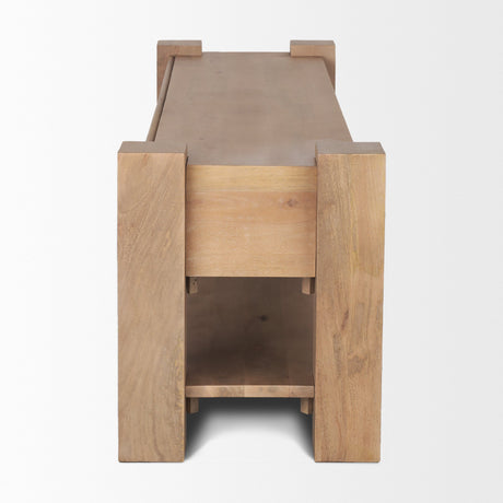 Beth Light Brown Wood Media Console by Mercana at Eve Furniture