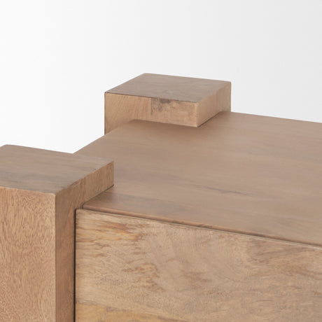 Beth Light Brown Wood Media Console by Mercana at Eve Furniture