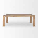 Beth Light Brown Wood Rectangular Dining Table by Mercana at Eve Furniture