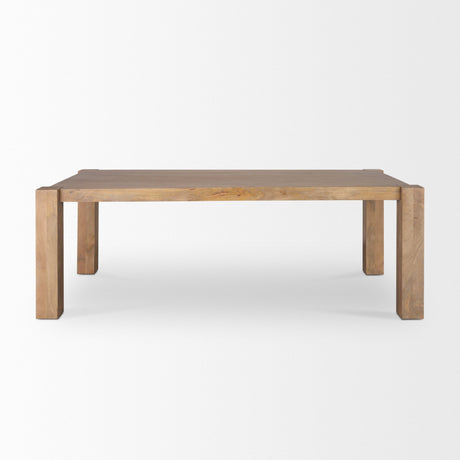 Beth Light Brown Wood Rectangular Dining Table by Mercana at Eve Furniture