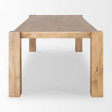 Beth Light Brown Wood Rectangular Dining Table by Mercana at Eve Furniture