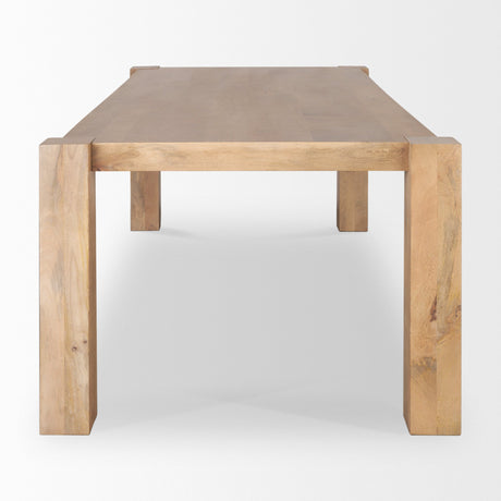 Beth Light Brown Wood Rectangular Dining Table by Mercana at Eve Furniture