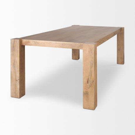 Beth Light Brown Wood Rectangular Dining Table by Mercana at Eve Furniture