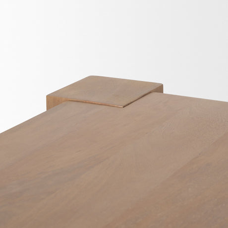 Beth Light Brown Wood Rectangular Dining Table by Mercana at Eve Furniture