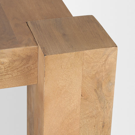 Beth Light Brown Wood Rectangular Dining Table by Mercana at Eve Furniture