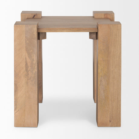 Beth Light Brown Wood Square Accent Table by Mercana at Eve Furniture