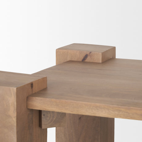 Beth Light Brown Wood Square Accent Table by Mercana at Eve Furniture