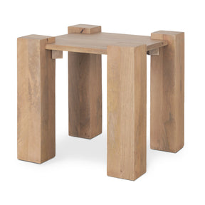 Beth Light Brown Wood Square Accent Table by Mercana at Eve Furniture