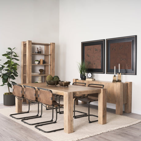 Beth Light Brown Wood w/ 3 Doors Sideboard by Mercana at Eve Furniture