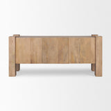 Beth Light Brown Wood w/ 3 Doors Sideboard by Mercana at Eve Furniture