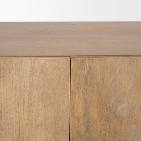 Beth Light Brown Wood w/ 3 Doors Sideboard by Mercana at Eve Furniture