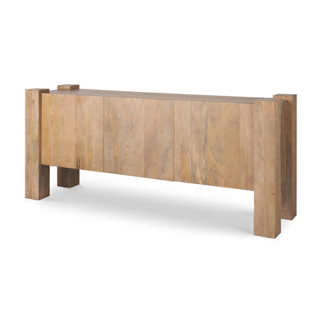 Beth Light Brown Wood w/ 3 Doors Sideboard by Mercana at Eve Furniture