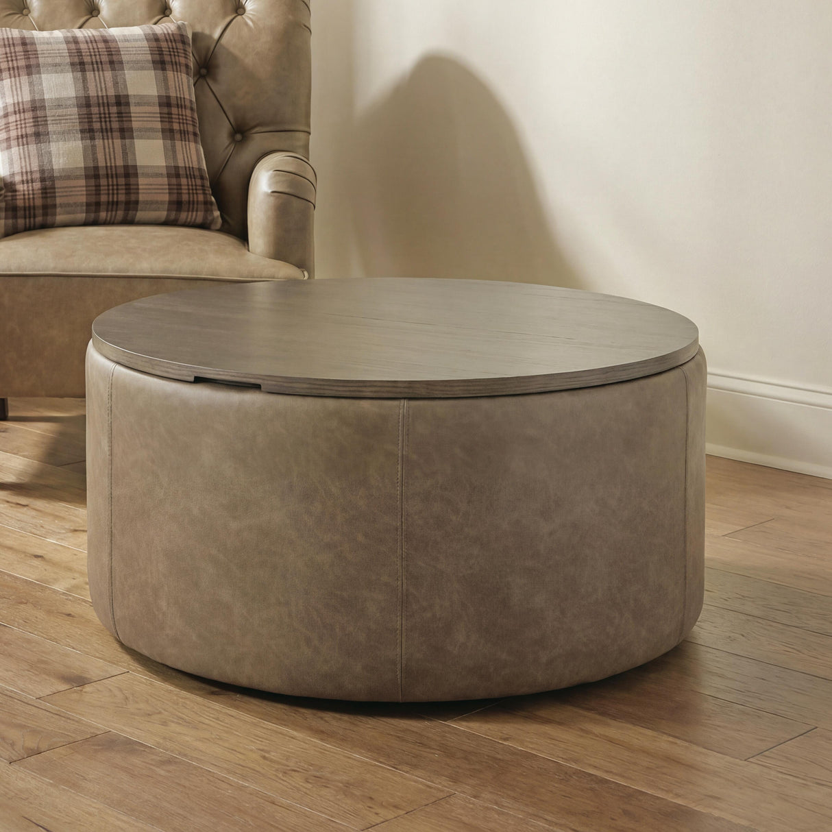 Bethanstone Warm Brown Storage Ottoman by Ashley at Eve Furniture
