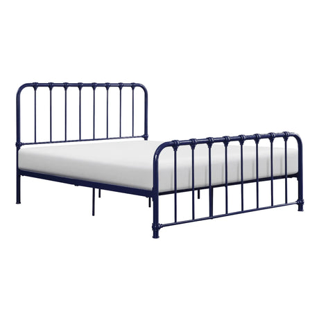 Bethany Blue Queen Metal Platform Bed by Homelegance at Eve Furniture