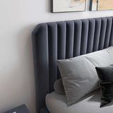 Bethany Velvet Upholstered Platform Bed Queen by Ashcroft Furniture at Eve Furniture