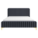 Bethany Velvet Upholstered Platform Bed Queen by Ashcroft Furniture at Eve Furniture