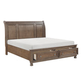 Bethel Antique Brown Eastern King Storage Platform Bed by Homelegance at Eve Furniture