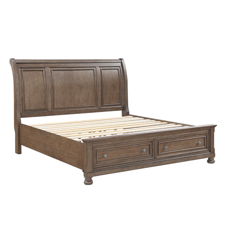 Bethel Antique Brown Queen Storage Platform Bed by Homelegance at Eve Furniture