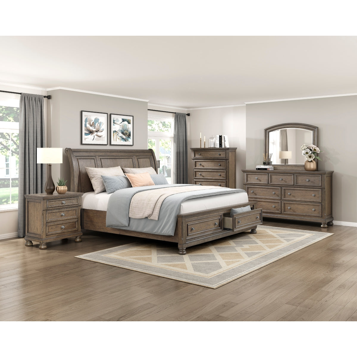 Bethel Antique Brown Storage Platform Bedroom Set by Homelegance at Eve Furniture