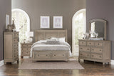 Bethel Wire Brushed Gray King Sleigh Storage Platform Bed by Homelegance at Eve Furniture