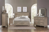 Bethel Wire Brushed Gray Queen Sleigh Storage Platform Bed by Homelegance at Eve Furniture