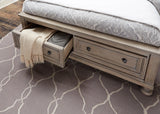 Bethel Wire Brushed Gray Queen Sleigh Storage Platform Bed by Homelegance at Eve Furniture