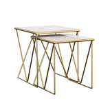 Bette 2-Piece Nesting Table Set White/Gold