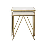 Bette White and Gold 2-Piece Nesting Table Set by Coaster at Eve Furniture