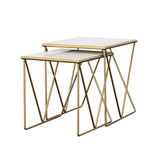 Bette White and Gold 2-Piece Nesting Table Set by Coaster at Eve Furniture