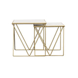 Bette White and Gold 2-Piece Nesting Table Set by Coaster at Eve Furniture